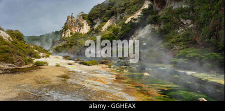 Hot Springs, Valle Vulcanica di Waimangu, Rotorua, Baia di Planty, Isola del nord, Nuova Zelanda Foto Stock