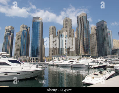 Porto di Dubai Marina, Dubai, EAU. Foto Stock