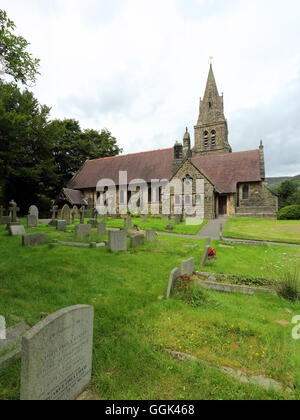 Edale Chiesa, Edale, Peak District, Derbyshire, England, Regno Unito Foto Stock