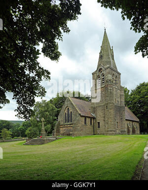 Edale Chiesa, Edale, Peak District, Derbyshire, England, Regno Unito Foto Stock