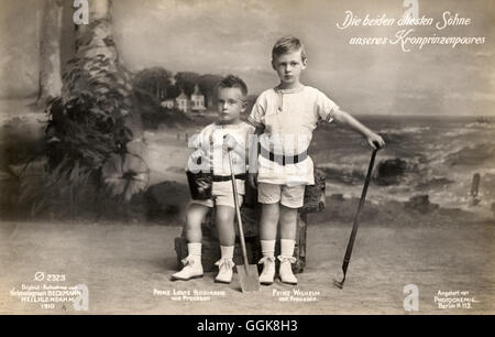 Prinz Louis Ferdinand und Prinz Wilhelm von Preußen - 1910/1911 Preußen Foto Stock