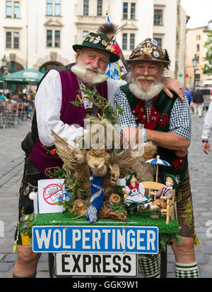 Muenchner originale am Hofbraeuhaus, Monaco di Baviera, Baviera, Baviera, Germania Foto Stock