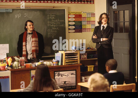 Scuola di ROCK / School of Rock USA/G 2003 / Richard Linklater Szene mit Dewey Finn (Jack Black) und Rosalie Mullins (Joan Cusack) Regie: Richard Linklater aka. Scuola di Roccia Foto Stock