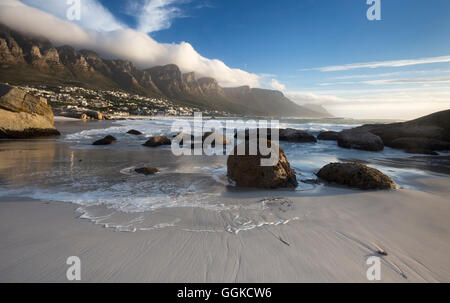 Camps Bay, Tablemountain il Parco Nazionale di Cape town, Western Cape, Sud Africa Foto Stock