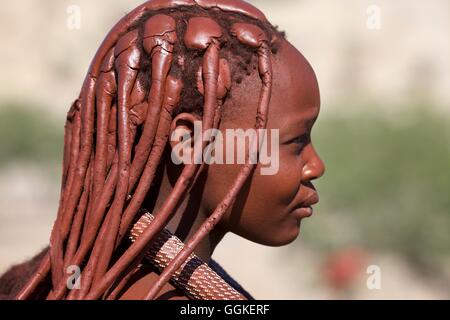 Donna Himba, Kaokoveld, Namibia Foto Stock