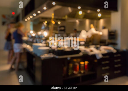 Abstrast sfondo sfocato : ristorante cafe con sfocatura bokeh di fondo Foto Stock