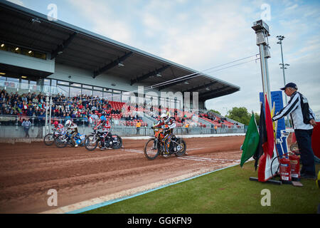 Il Belle Vue Aces speedway start line British speedway team Manchester North West England Racing 1928 Cinodromo Belle Vue s Foto Stock