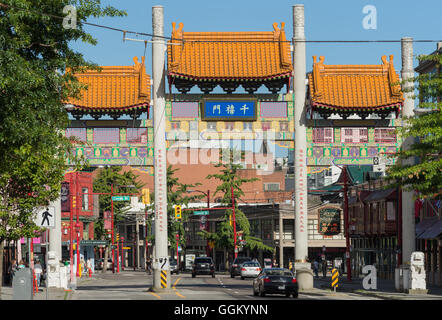 Gate di Vancouver China Town. Foto Stock