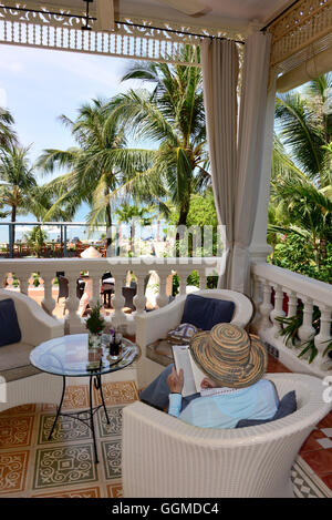 Hotel veranda a Longbeach sull'isola di Phu Quoc, Vietnam Asia Foto Stock