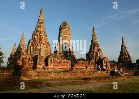 Al Wat Chai Wattanaram, buddista tempel nell'antica città di Ayutthaya, Thailandia Foto Stock