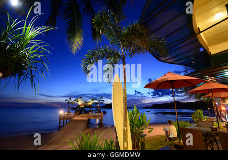 Krathueng spiaggia la sera, Isola di Mak, Golf di thailandia, tailandia Foto Stock