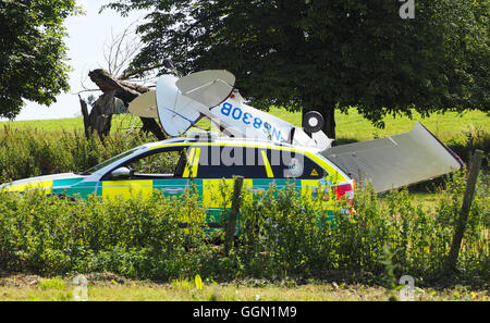 Private plane crash di un Piper Tri-Pacer PA-22-150 piano Foto Stock