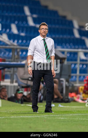 Reggio Emilia, Italia. Il 4° agosto 2016. Eusebio di Francesco (Sassuolo) Calcio/Calcetto : UEFA Europa League terzo turno di qualificazione di seconda gamba match tra noi Sassuolo 3-0 FC Lucerna a Mapei Stadium - Citta del Tricolore a Reggio Emilia, Italia . © Maurizio Borsari/AFLO/Alamy Live News Foto Stock