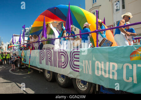 Brighton Pride 6 agosto 2016, Inghilterra. Foto Stock