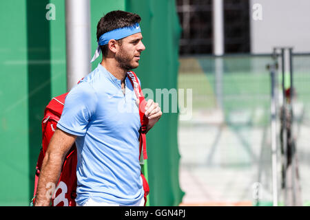 Rio de Janeiro, Brasile. 6 agosto 2016. Juan Martin Del Porto (ARG) durante il Tennis Rio Olimpiadi 2016 tenutasi presso l'Olympic Tennis Center. Non DISPONIBILE PER LA LICENZA IN CINA (Foto: Andre Chaco/Fotoarena) © Foto Arena LTDA/Alamy Live News Credito: Foto Arena LTDA/Alamy Live News Foto Stock