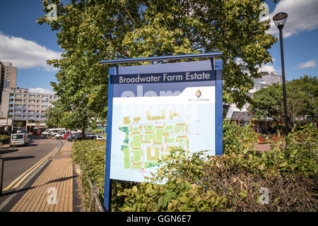 Londra, Regno Unito. 6 agosto 2016. Broadwater Abitazioni Estate in Tottenham, North London Credit: Guy Corbishley/Alamy Live News Foto Stock