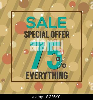 Offerta Speciale 75% su bolle marroni e strisce offerta speciale 75% Illustrazione Vettoriale