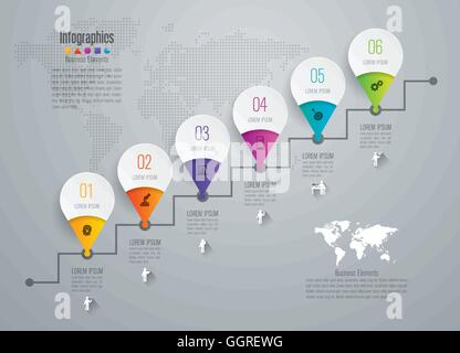 Timeline modello infographics illustrazione vettoriale e icone di business. Illustrazione Vettoriale