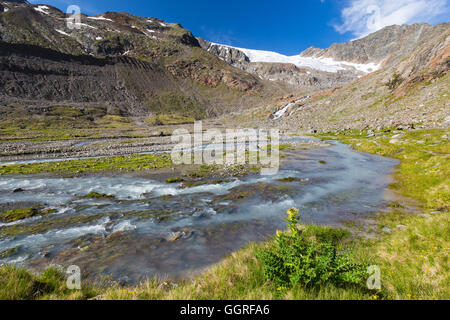 Stubaier Alpen. Stubaital. Alpi dello Stubai. Austria. Foto Stock