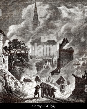 L'assedio e il bombardamento di Strasburgo, 1870 Foto Stock