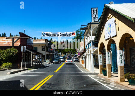 La città di Groveland California una piccola città sulla strada per il Parco Nazionale di Yosemite Foto Stock