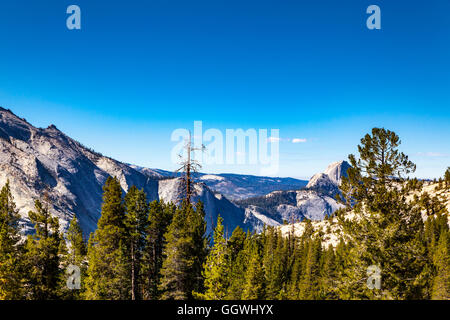 Guardando ad ovest verso il Parco Nazionale di Yosemite Valley dal punto Olmstead Foto Stock