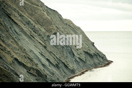 Bel Mare e Cielo e orizzonte paesaggio con operazioni automatiche di fine campo viaggi estivi colori pastello Foto Stock