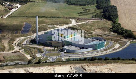 Vista aerea di Ardley EFW Power Station azionato da Viridor, Oxfordshire, Regno Unito Foto Stock