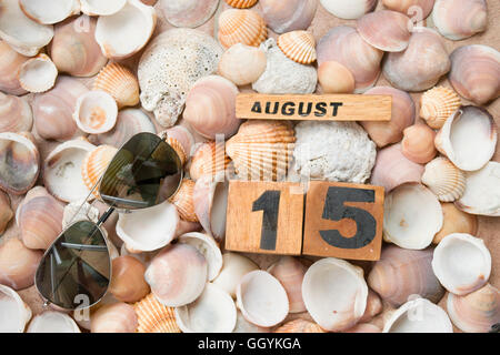 Estate mare spiagge e vacanze al 15 di agosto Foto Stock
