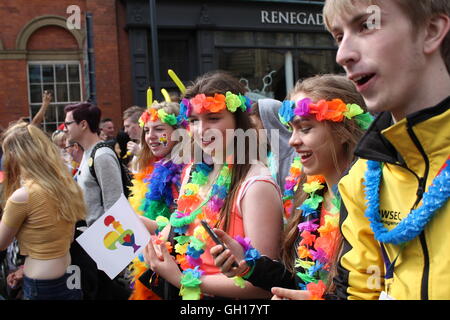 Leeds LGBT Pride decimo anniversario Foto Stock