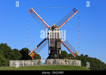 Il Saint John House Mill (1770) a Bruges, Belgio Foto Stock