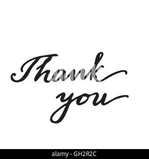 Ringrazio disegnati a mano scritte card Illustrazione Vettoriale