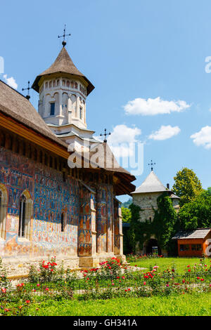 Il Monastero Moldovita è un rumeno monastero ortodosso situato nel comune di Vatra Moldovitei, Provincia di Suceava, Moldavia, Foto Stock