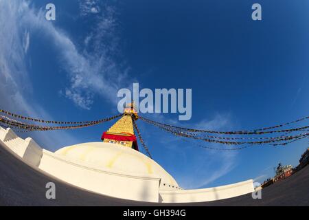 Stupa Boudhanath, Sito Patrimonio Mondiale dell'UNESCO, Kathmandu, Nepal, Asia Foto Stock