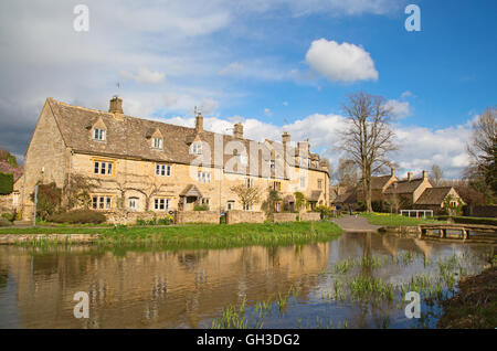 Antico Borgo "Lower Slaughter' nella regione di Cotswolds Foto Stock