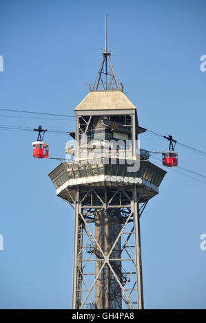 Geografia / viaggi, Spagna, Torre de Sant Jaume I, stazione della funivia dal porto sul monte Montjuic, Barcellona, Additional-Rights-Clearance-Info-Not-Available Foto Stock