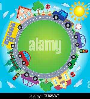 Cerchio con vetture Tema immagine 2 - foto illustrazione. Foto Stock