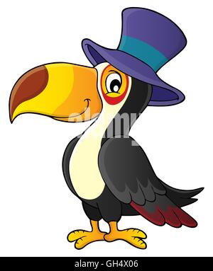 Toucan con hat Tema immagine 1 - foto illustrazione. Foto Stock