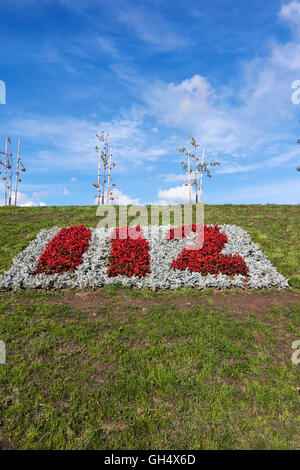 112 numero di emergenza in fiori Foto Stock