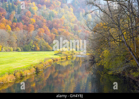 Geografia / viaggi, GERMANIA Baden-Wuerttemberg, paesaggi, Danubio superiore riserva naturale in autunno, Additional-Rights-Clearance-Info-Not-Available Foto Stock