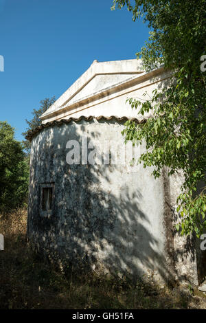 La chiesa di Agios Spyridonas, PALIÀ PERITHIA, Corfù più antico del borgo, Corfu, Isole Ionie, Grecia, Europa Foto Stock