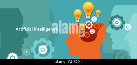 Intelligenza Artificiale intelligenza artificiale la tecnologia dei computer per creare simile a quella umana robot cervello Illustrazione Vettoriale