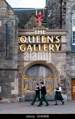 Ingresso alla Queen's Gallery presso il Palazzo di Holyroodhouse o al Palazzo di Holyrood a Edimburgo. Foto Stock