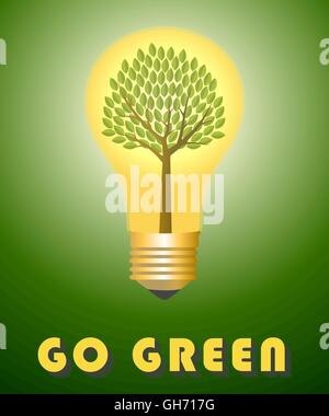 Go green concept. Illustrazione Vettoriale. Illustrazione Vettoriale