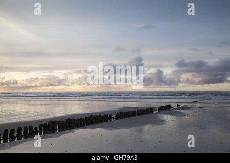 Geografia / viaggi, Germania, Bassa Sassonia, Frisia orientale, Frisone Orientali isle, Norderney, costa del Mare del Nord, la luce del tramonto, Additional-Rights-Clearance-Info-Not-Available Foto Stock