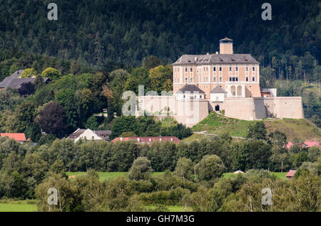 Pürgg-Trautenfels: Schloss Trautenfels Castello, Austria, Steiermark, Stiria, Dachstein-Tauern-Regione Foto Stock