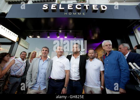 8 agosto 2016 - Selezionato Homme presenta la prima collezione come designer Antonio Banderas © Fotos Lorenzo Carnero/ZUMA filo/Alamy Live News Foto Stock