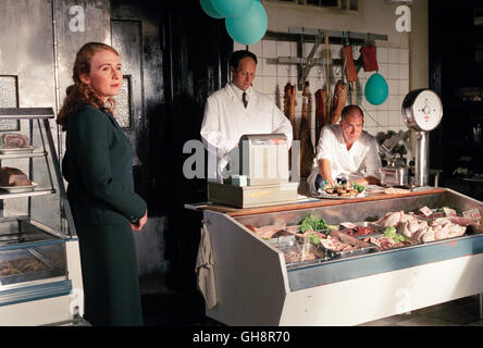 DÄNISCHE DELIKATESSEN / De Gronne Slagtere DK 2004 / Anders Thomas Jensen Tina (BODIL JORGENSEN), Svend (Mads Mikkelsen) und Bjarne (NIKOLAJ LIE KAAS) Regie: Anders Thomas Jensen aka. De Gronne Slagtere Foto Stock