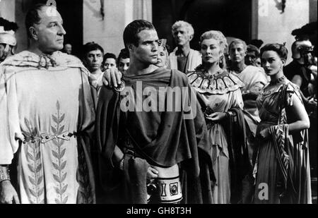 JULIUS CÄSAR / Julius Caesar USA 1953 / Joseph L. Mankiewicz LOUIS CALHERN (Giulio Cesare), Marlon Brando (Marc Anton), GREER GARSON (Calpurnia) Regie: Joseph L. Mankiewicz aka. Julius Caesar Foto Stock