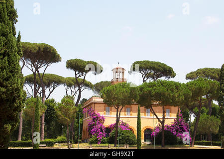 Vista della piazza di Siene al giardino di Villa Borghese a Roma Foto Stock